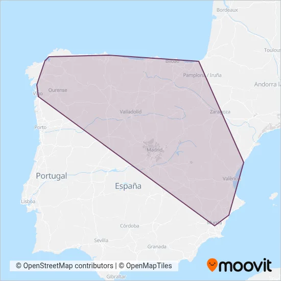 Renfe coverage area map