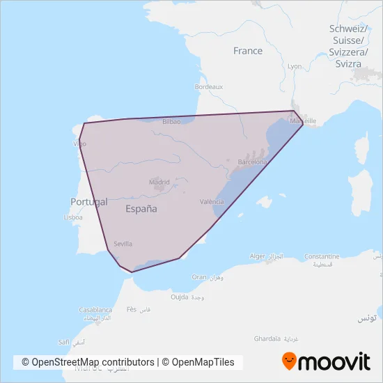 RENFE OPERADORA coverage area map