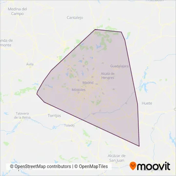 Interurbanos coverage area map
