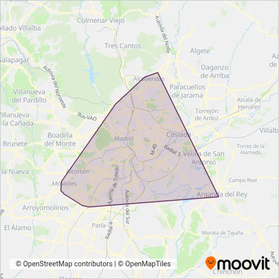 Cobertura del mapa de Metro de Madrid
