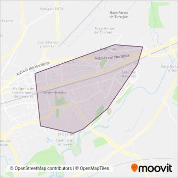 Urbanos de Torrejón de Ardoz coverage area map