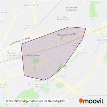 Urbanos de Torrejón de Ardoz coverage area map