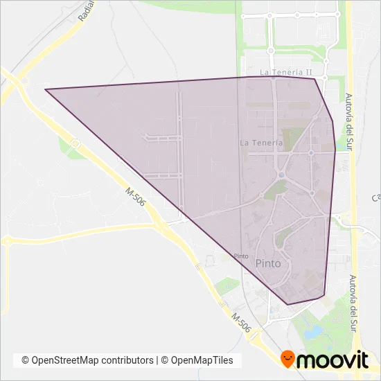 Cobertura del mapa de Urbanos de Pinto