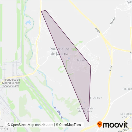 Urbanos de Paracuellos de Jarama coverage area map