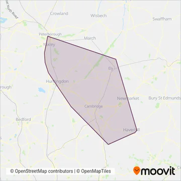Stagecoach East coverage area map