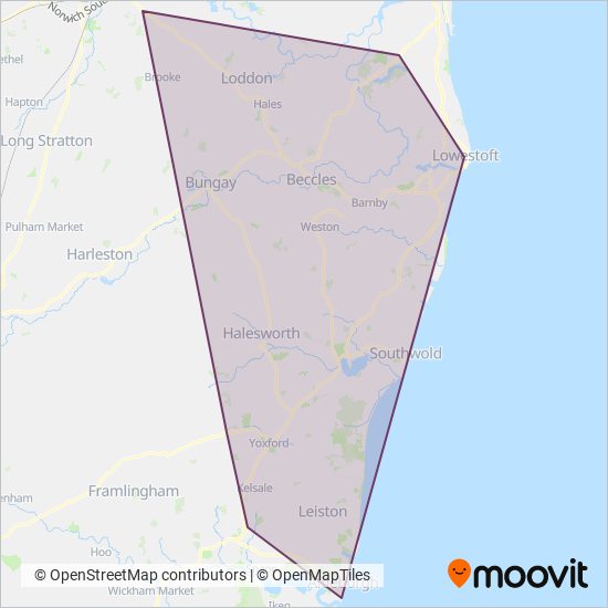 Borderbus coverage area map