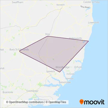High Suffolk Community Transport coverage area map