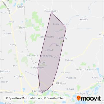 Ramsey and District Community Bus Association coverage area map