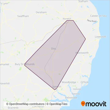 Simonds coverage area map
