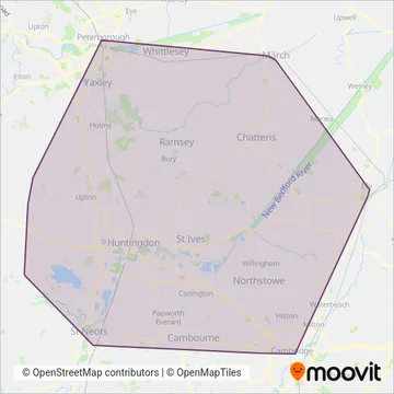 Dews Coaches coverage area map