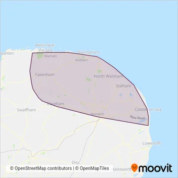 Sanders Coaches coverage area map