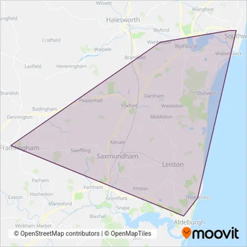 Belle Coaches coverage area map