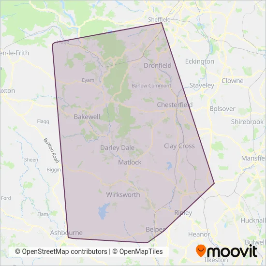 Hulleys by High Peak coverage area map