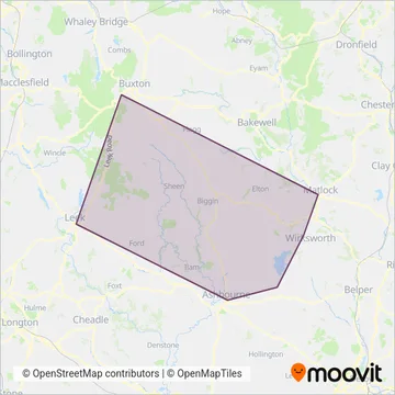 Ashbourne Community Transport coverage area map