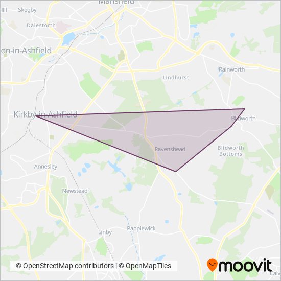 Ravenshead Community Project coverage area map