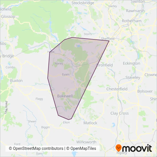 Andrews of Tideswell coverage area map