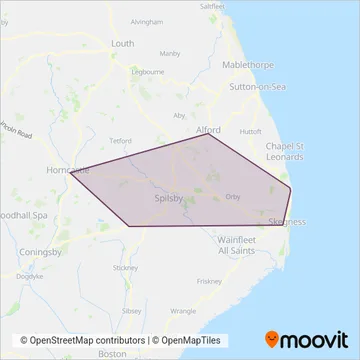 Hunts Coaches coverage area map