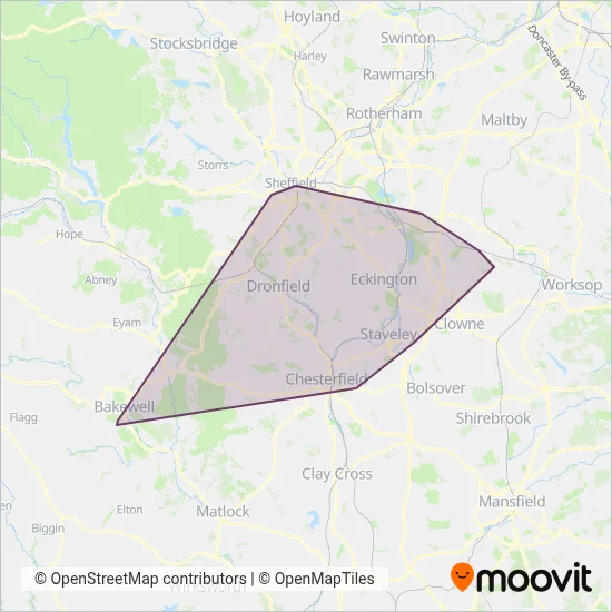 TM Travel coverage area map