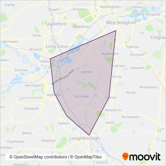 Soar Valley Community Bus coverage area map