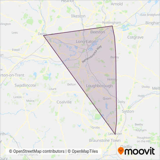 Kinchbus coverage area map