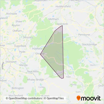 South Pennine Community Transport coverage area map