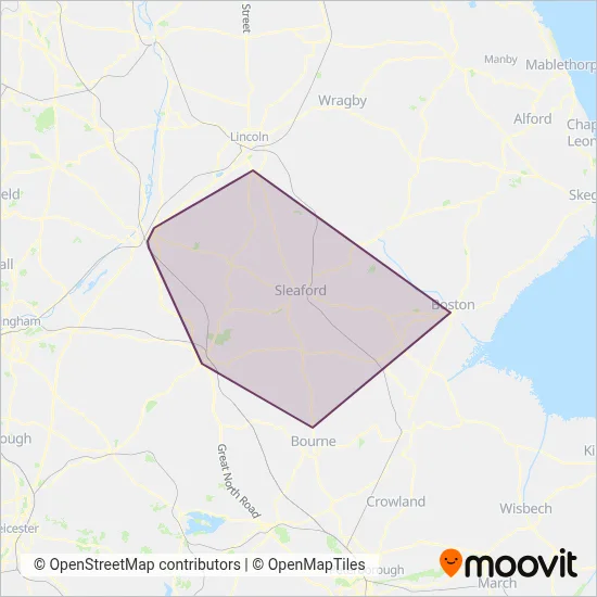Sleafordian Coaches coverage area map