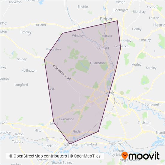 Harpurs Coaches coverage area map