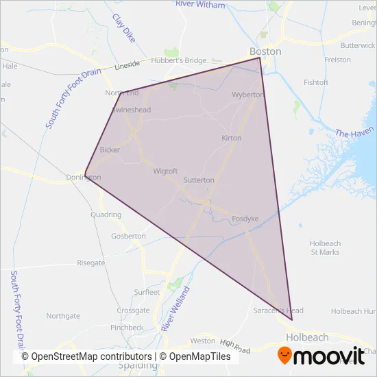 Haines Coaches coverage area map