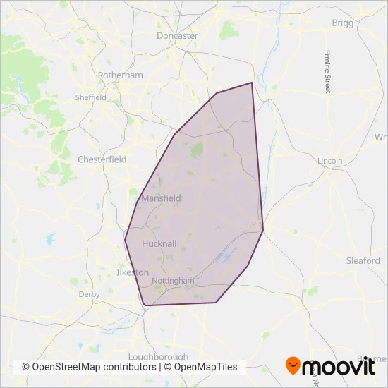 Nottinghamshire County Council Fleet Services coverage area map