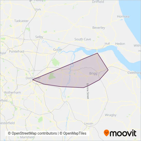 Hornsbys Bus & Coach coverage area map