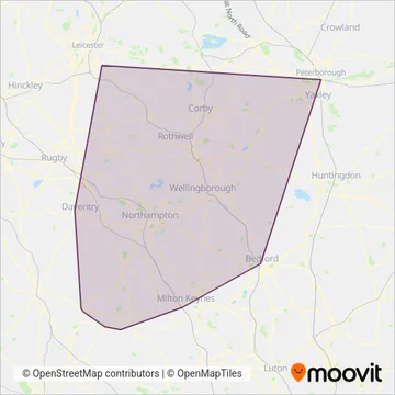Stagecoach Midlands coverage area map