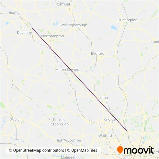 National Rail (Bus) coverage area map
