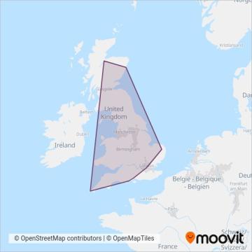 National Rail coverage area map