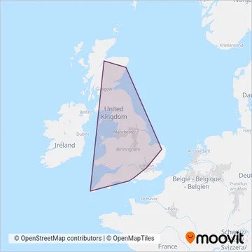 National Rail (Rail) coverage area map