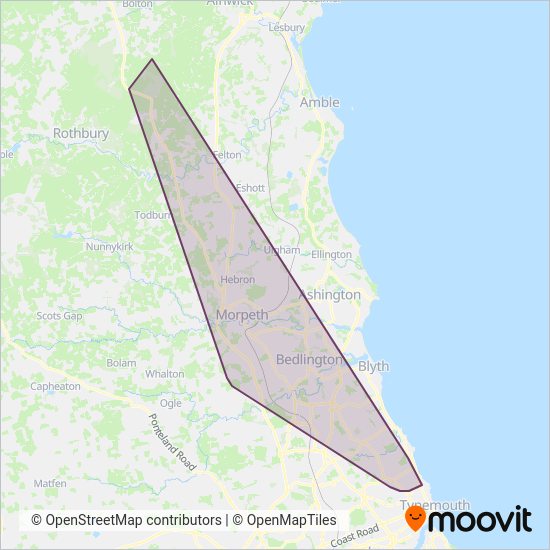 Liberty Coaches coverage area map