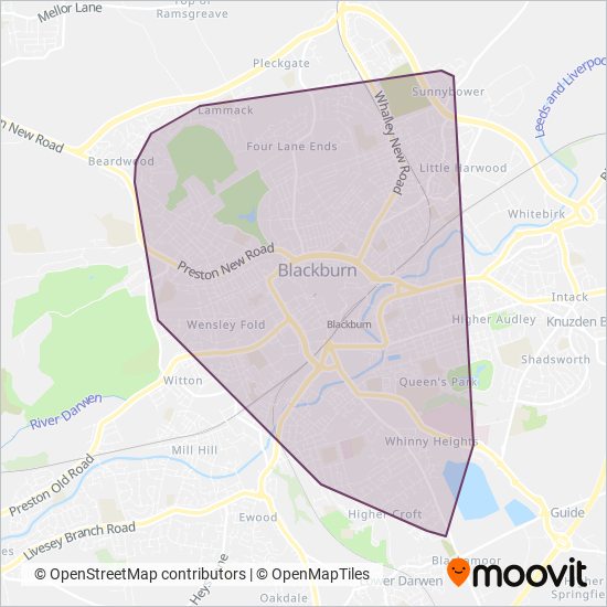 Blackburn Private Hire coverage area map