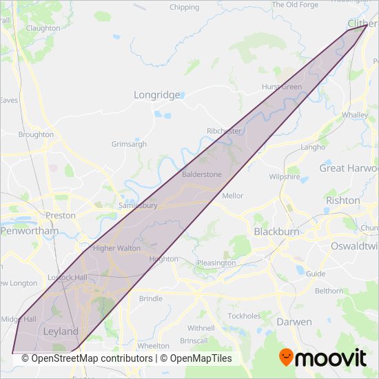 Holmeswood Coaches Ltd coverage area map