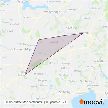 Travel Cornwall coverage area map