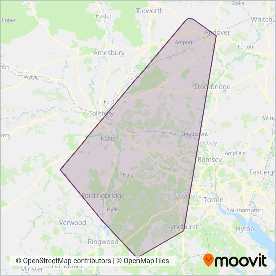 Hampshire Community Transport coverage area map