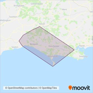 First Wessex, Dorset & South Somerset coverage area map