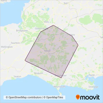 South West Coaches coverage area map