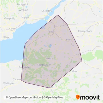 First Bristol, Bath & the West coverage area map