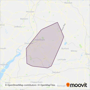 Pulhams Coaches coverage area map