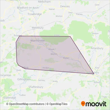 Beeline Coaches coverage area map