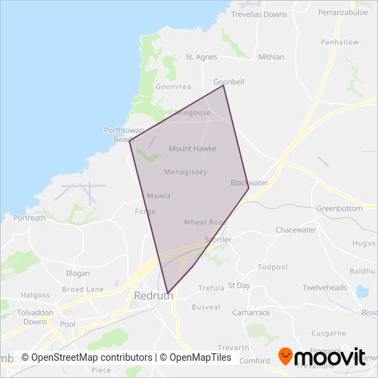 Hopleys Coaches coverage area map