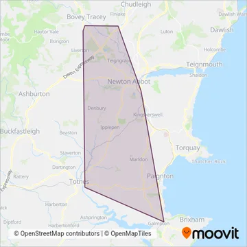 A B Coaches coverage area map