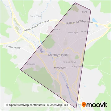 Peter's Minibus Hire coverage area map