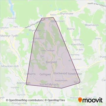 Harris Coaches coverage area map
