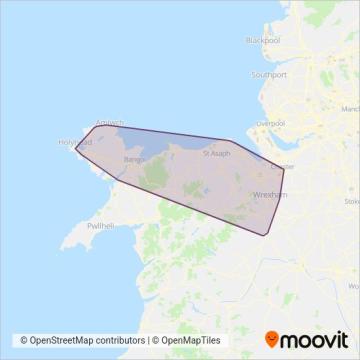 Arriva Wales coverage area map