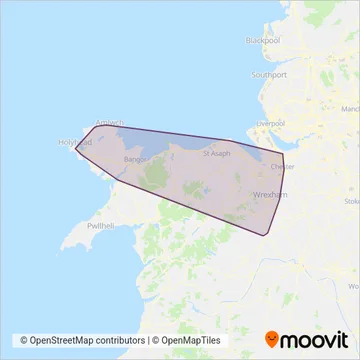 Arriva Wales coverage area map